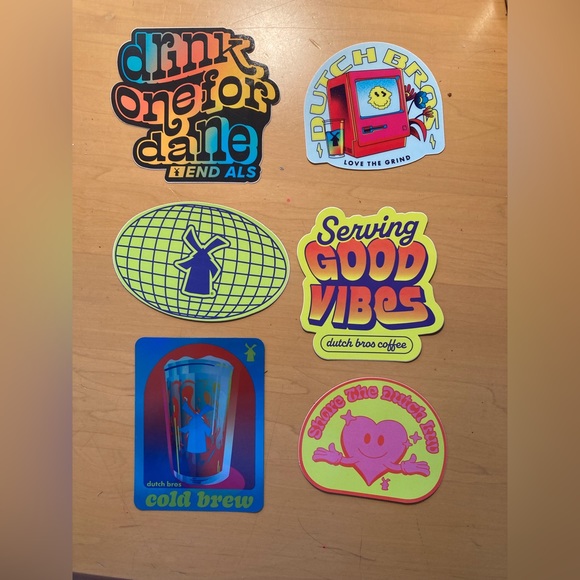 Random Lot of 6, rare hard to find Dutch bros stickers, Christmas Arizona - Picture 3 of 16